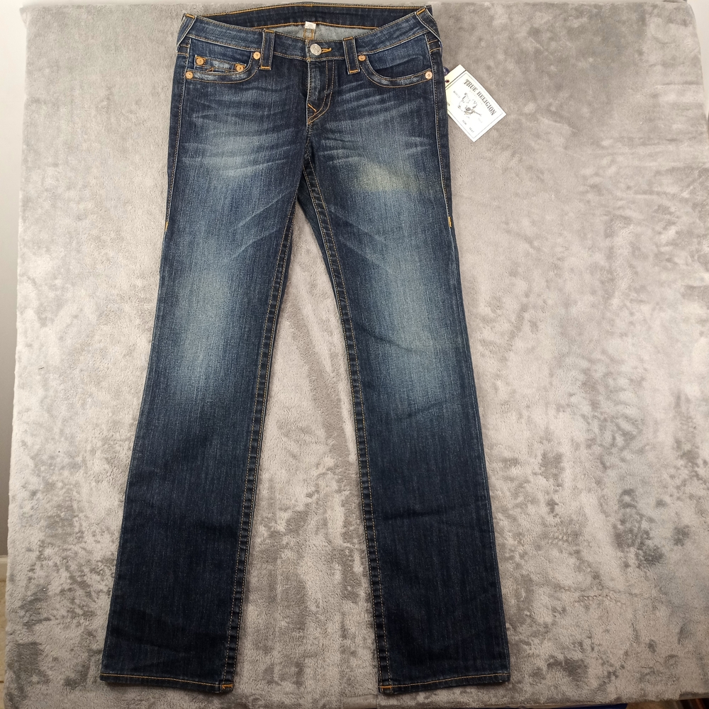True Religion Women's Dark Blue Straight Leg Jeans Size 30 NWT